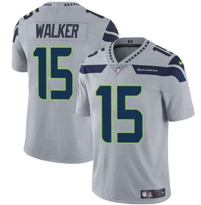 Men & Women & Youth Seattle Seahawks #15 P.J. Walker Gray Vapor Limited Football Stitched Jersey